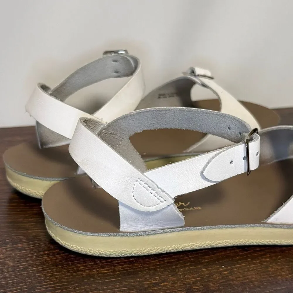 Sun San Surfer white leather girls sandal size 2